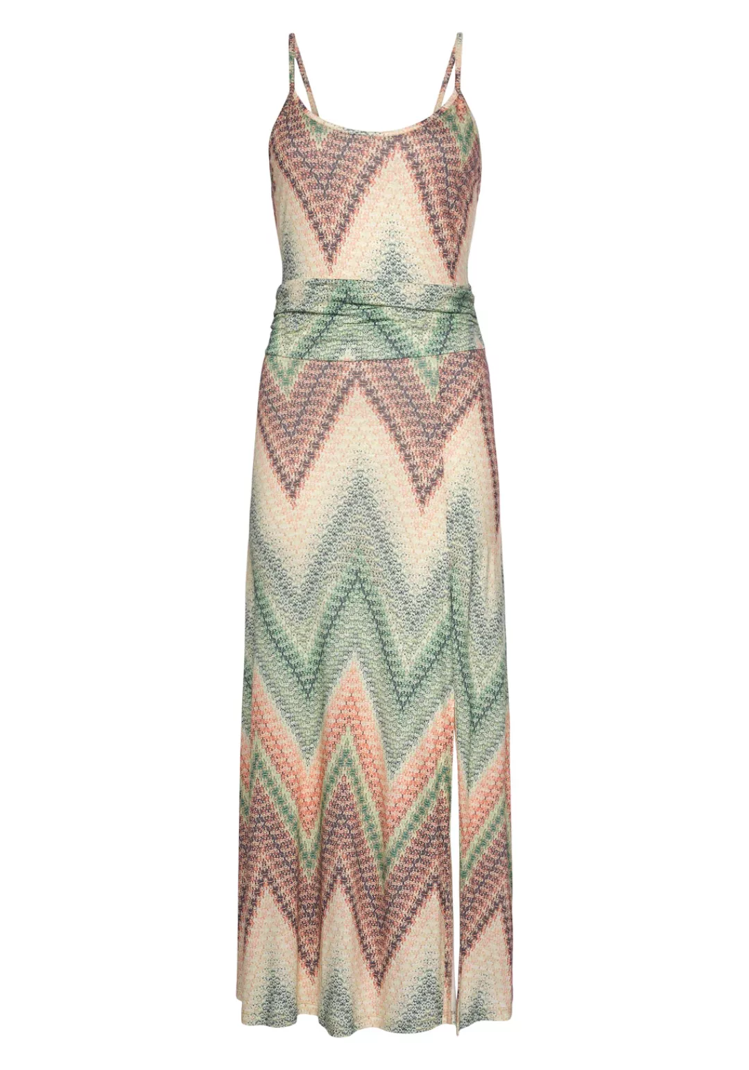 LASCANA Midikleid mit sommerlichem Print und Schlitz, Sommerkleid, Strandkl günstig online kaufen