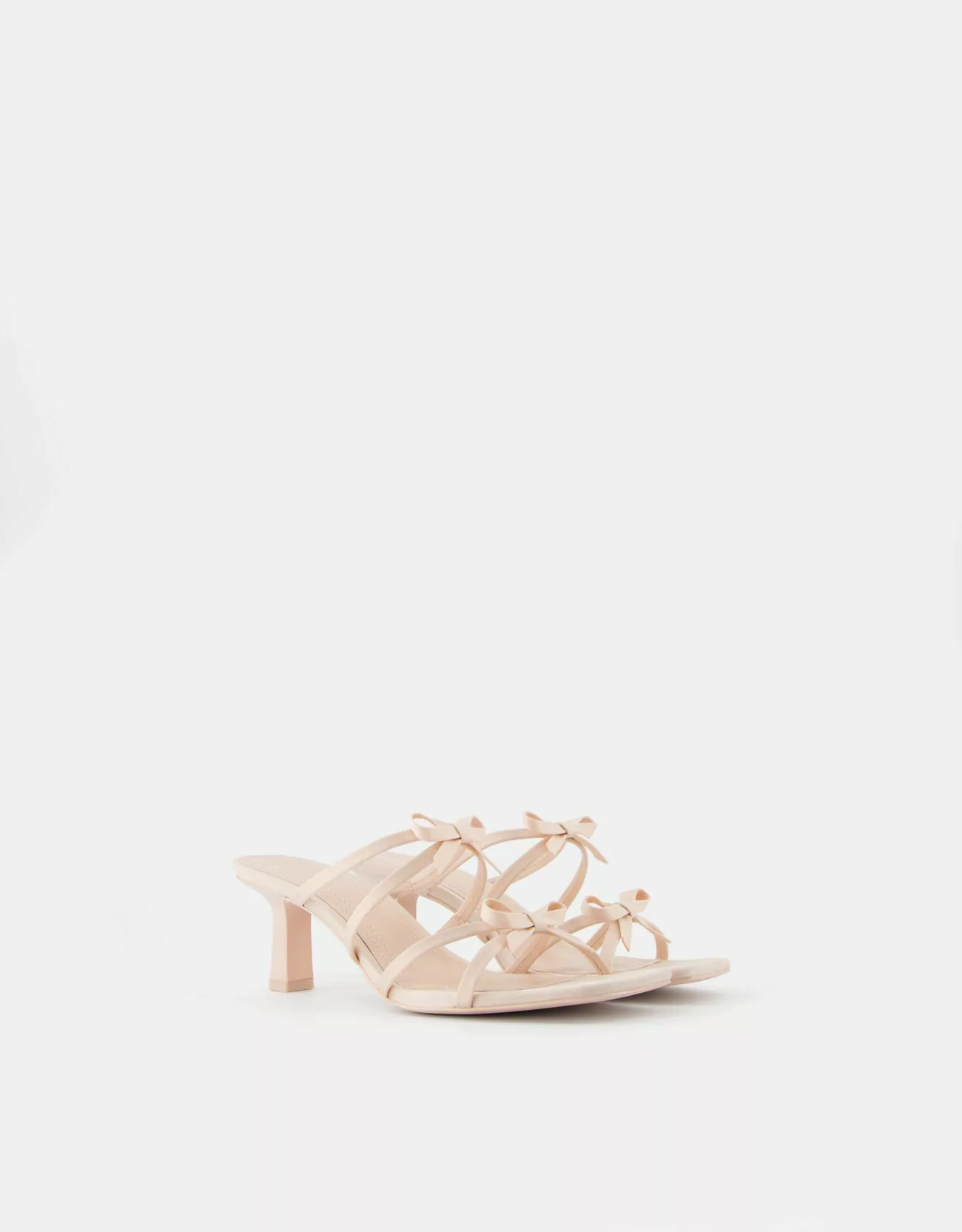 Bershka Sandalen Mit Kitten-Heels Und Schleifen Damen 40 Beige günstig online kaufen