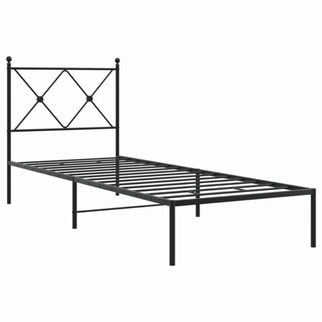 vidaXL Bett Bettgestell mit Kopfteil Metall Schwarz 80x200 cm günstig online kaufen