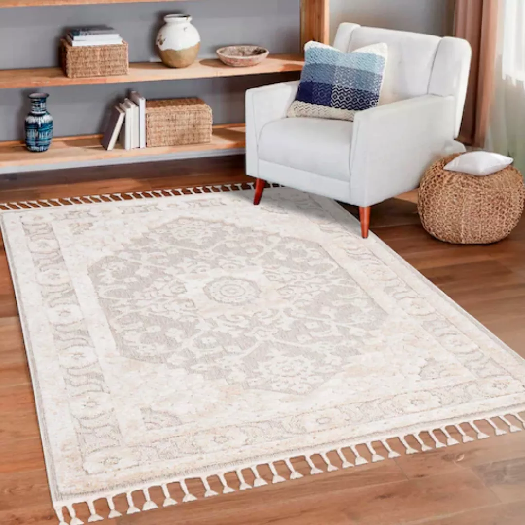 Home affaire Teppich »Bjelle«, rechteckig, 20 mm Höhe, Boho-Stil, Ornamente günstig online kaufen