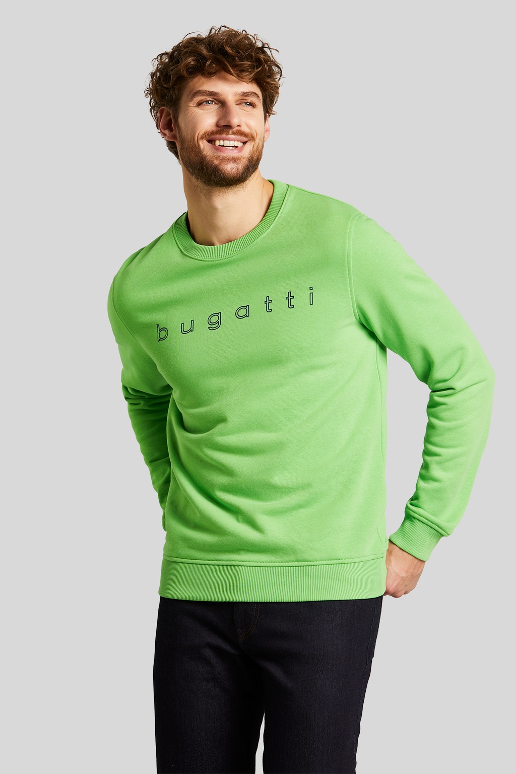 bugatti Rundhalspullover, aus Organic Cotton günstig online kaufen