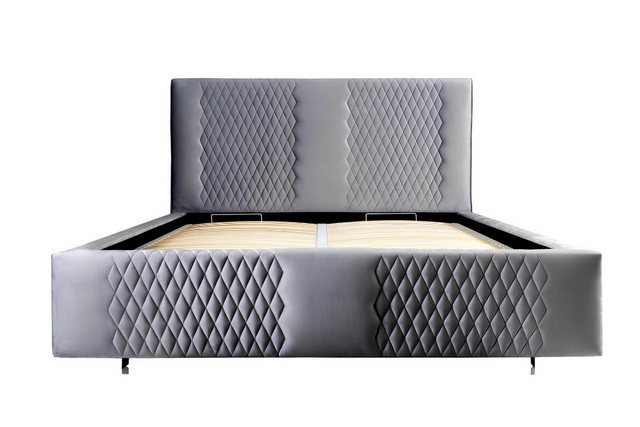 JVmoebel Bettgestell, Modern Bett Grau Doppelbett Elegantes Bett Polster St günstig online kaufen