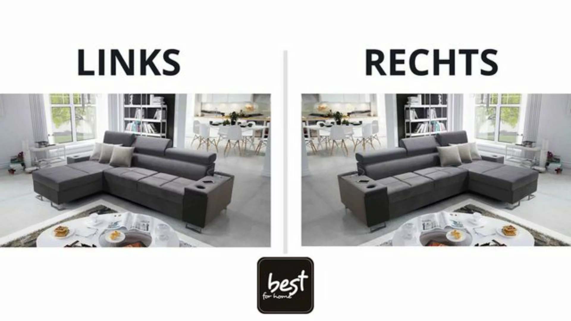 Best for Home Ecksofa Anita I Mini Luxus und Elegantes mit Schlaffunktion, günstig online kaufen