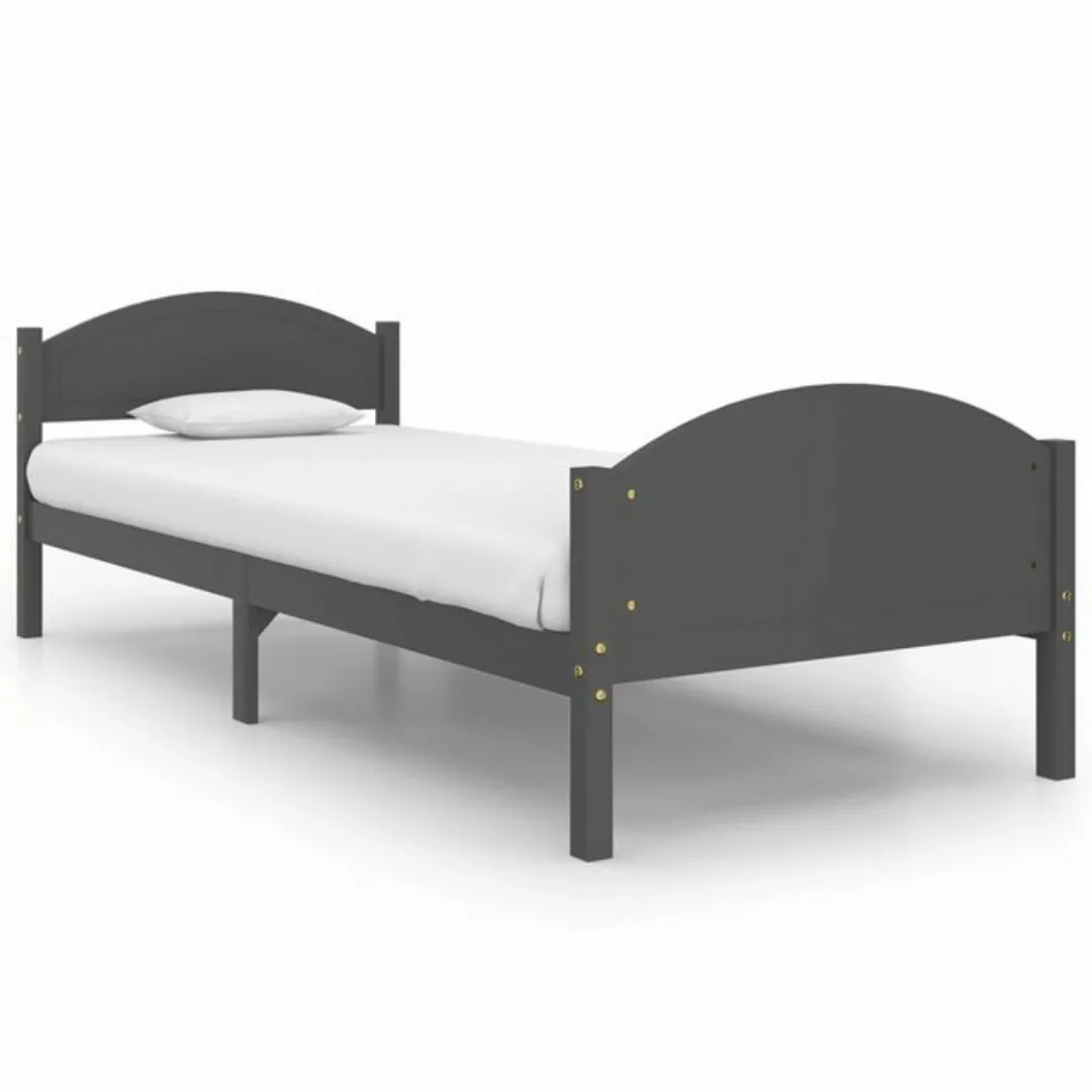 furnicato Bett Massivholzbett Dunkelgrau Kiefer 100x200 cm günstig online kaufen