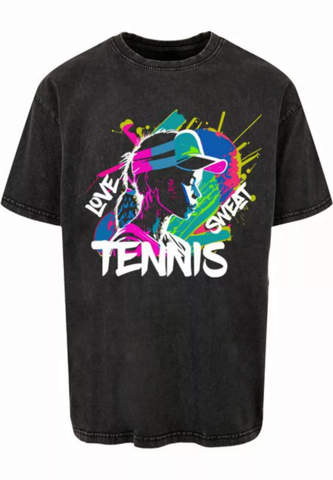 Merchcode T-Shirt Merchcode Herren Tennis Love, Sweat - Acid Washed Oversiz günstig online kaufen