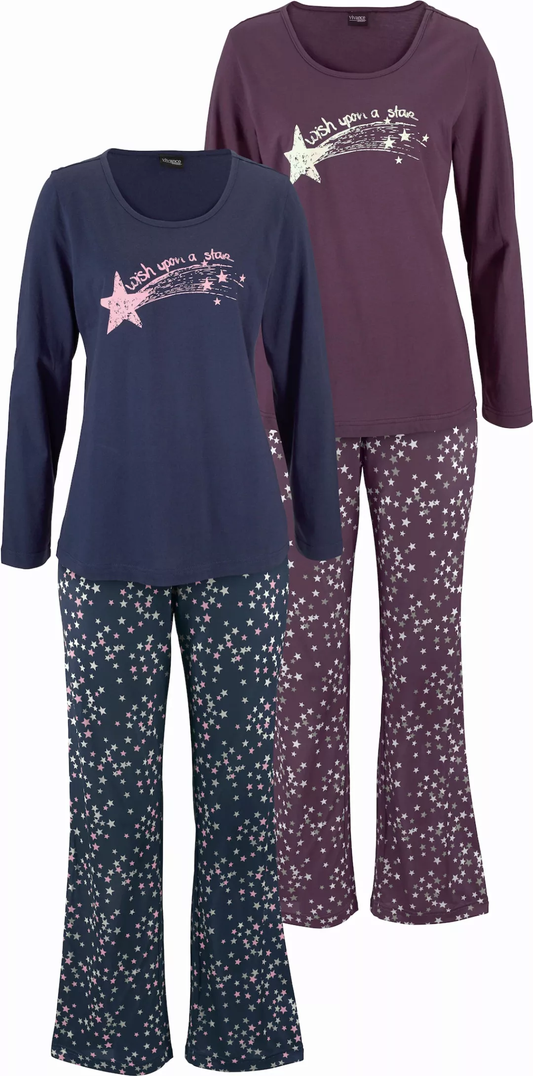 Vivance Dreams Pyjama, (4 tlg., 2 Stück) günstig online kaufen
