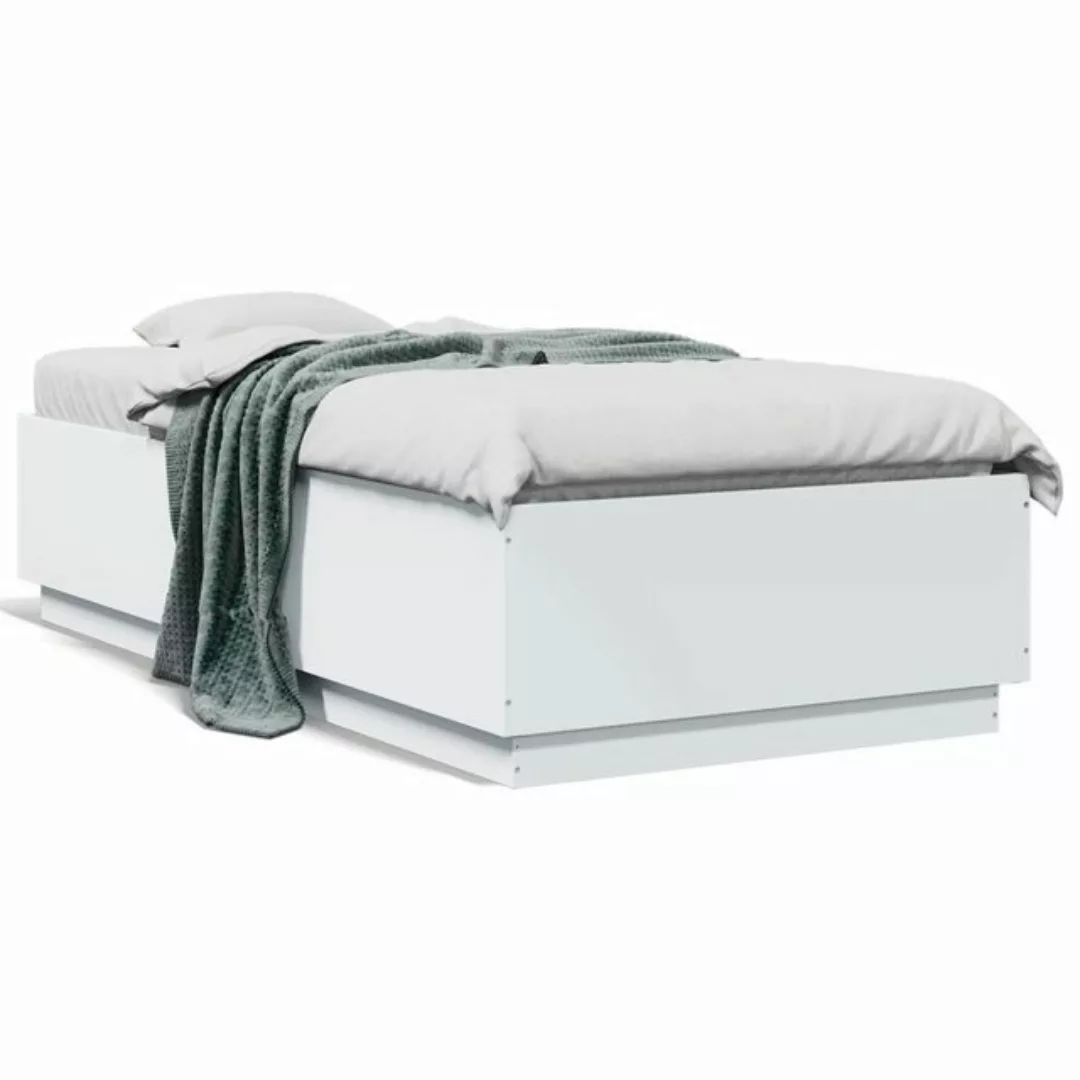 vidaXL Bett Bettgestell mit LED Grau Sonoma 75x190 cm Holzwerkstoff günstig online kaufen