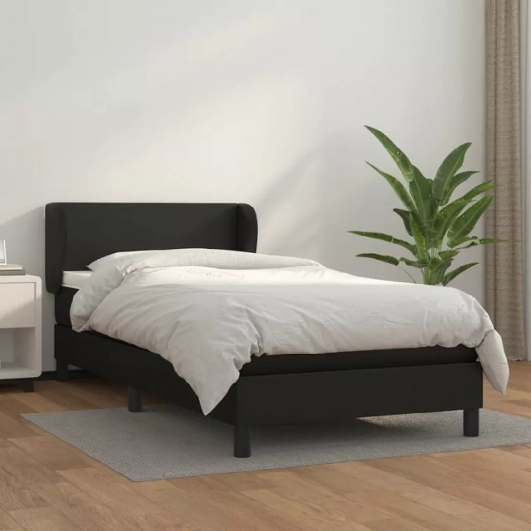 Vidaxl Boxspringbett Mit Matratze Schwarz 80x200 Cm Kunstleder günstig online kaufen