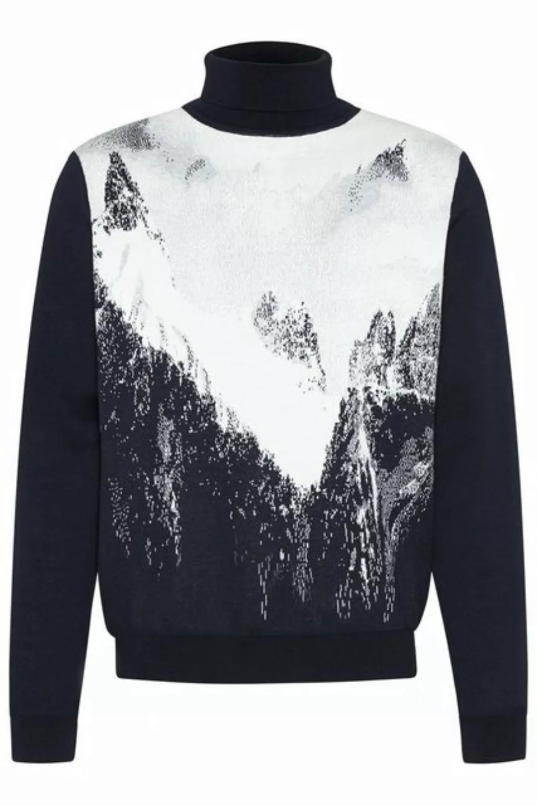 bugatti Rollkragenpullover mit winterlichem Bergmotiv günstig online kaufen