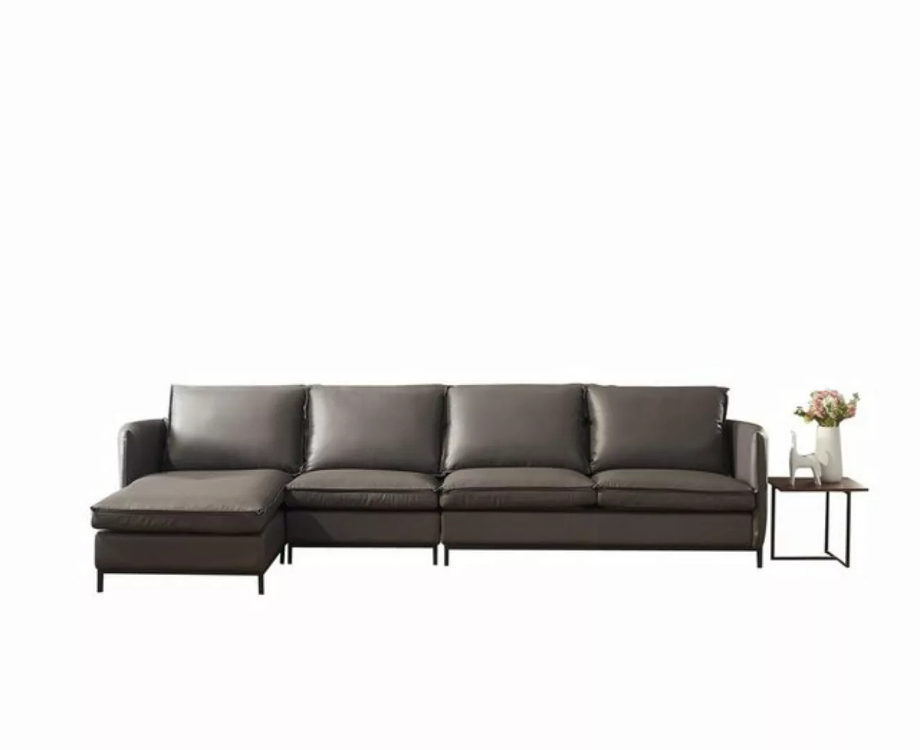 Xlmoebel Sofa Luxus Ledersofa in L-Form mit italienischem Design, bequemer, günstig online kaufen