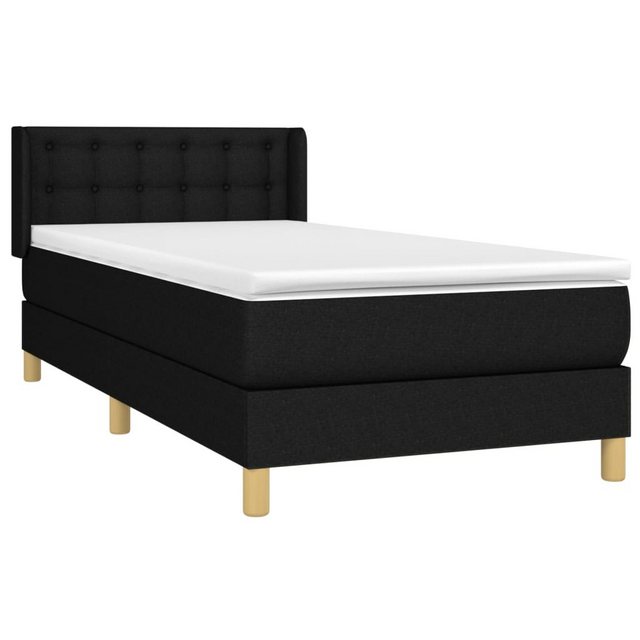 vidaXL Boxspringbett, Boxbett mit Matratze Schwarz 90x190 cm Stoff günstig online kaufen