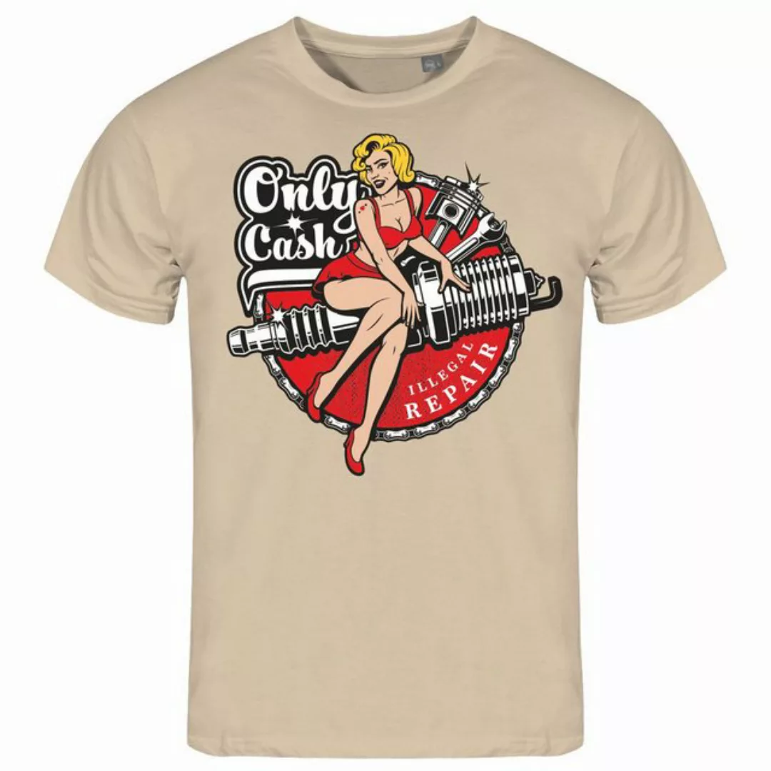 deinshirt Print-Shirt Herren T-Shirt Only Cash Funshirt mit Motiv günstig online kaufen