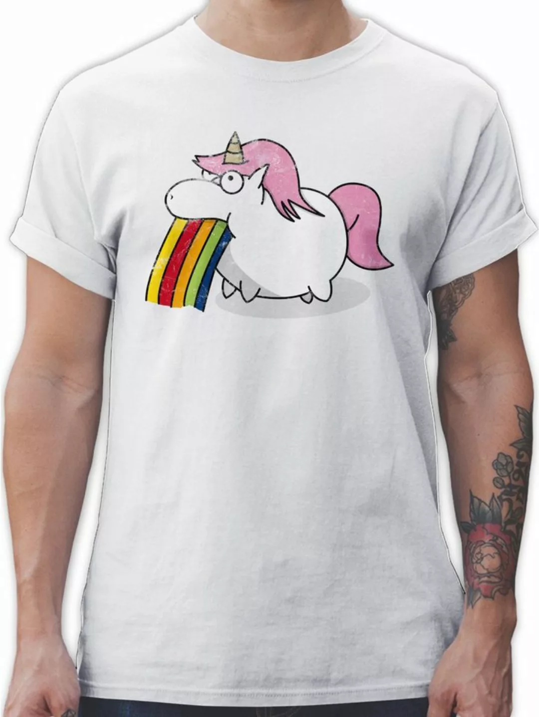 Shirtracer T-Shirt Kotzendes Einhorn Vintage Einhorn Geschenk günstig online kaufen