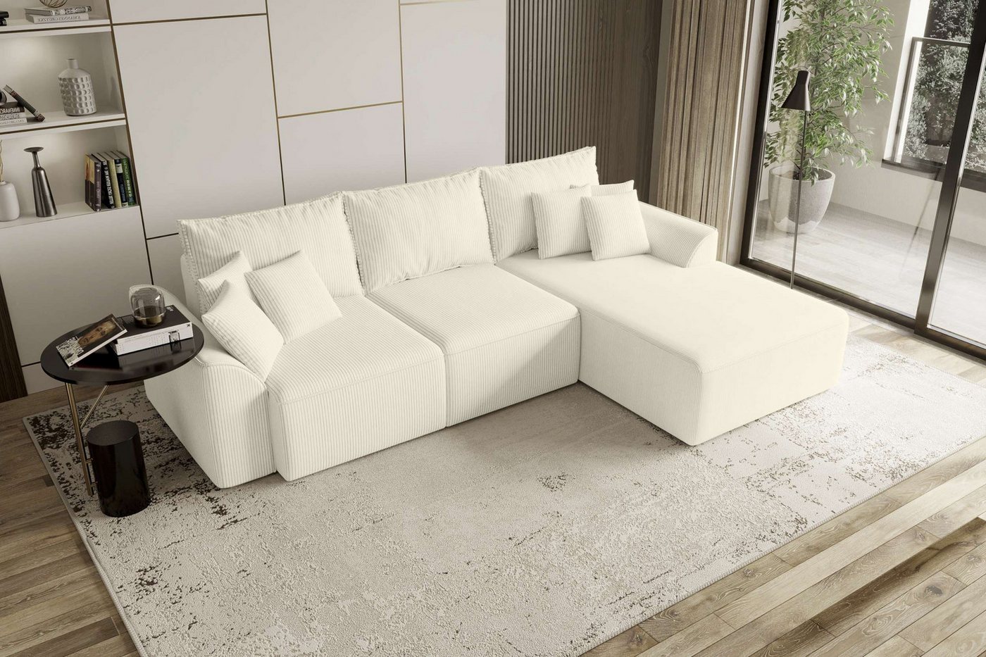 99rooms Ecksofa Gusto, Sofa L-Form, Eckcouch, mit abnehmbaren Kissen, Rundu günstig online kaufen