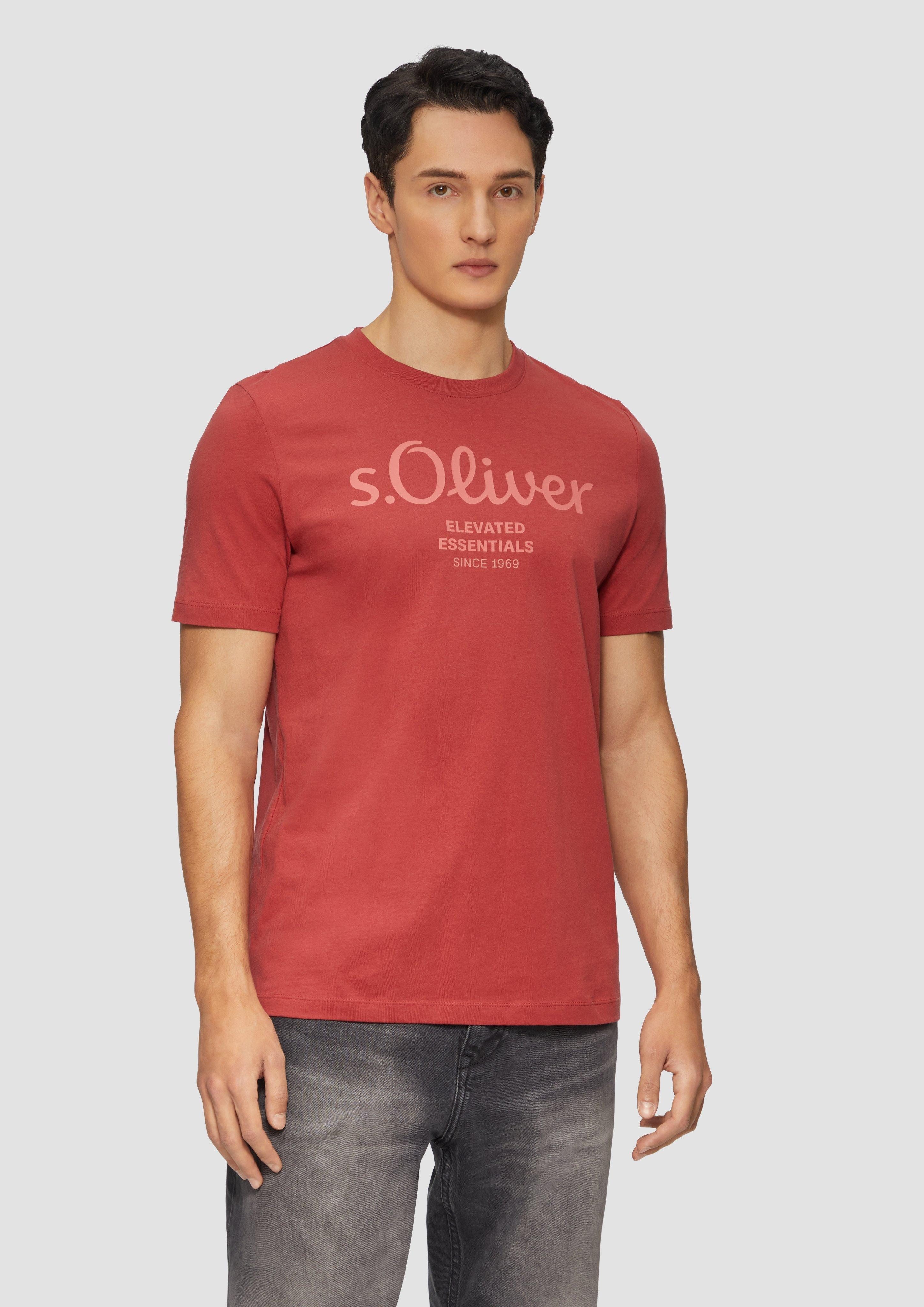 s.Oliver Kurzarmshirt T-Shirt mit Logo-Print Artwork günstig online kaufen