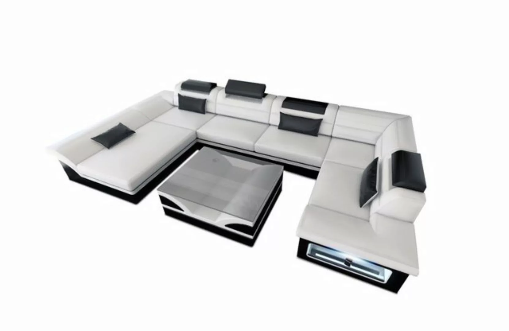 Sofa Dreams Wohnlandschaft Sofa Ledercouch Leder Enzo U Form Ledersofa, Cou günstig online kaufen