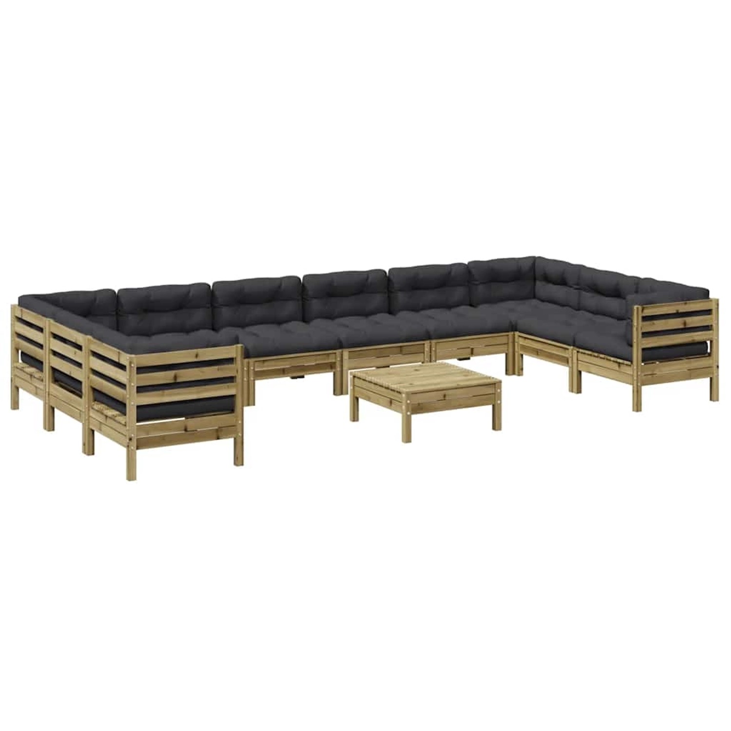 vidaXL 11-Tlg Garten-Sofagarnitur mit Kissen Kiefernholz Imprägniert 329965 günstig online kaufen