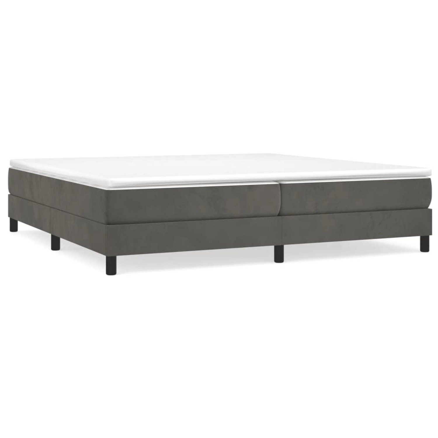 vidaXL Boxspringbett mit Matratze Dunkelgrau 200x200 cm Samt1398243 günstig online kaufen