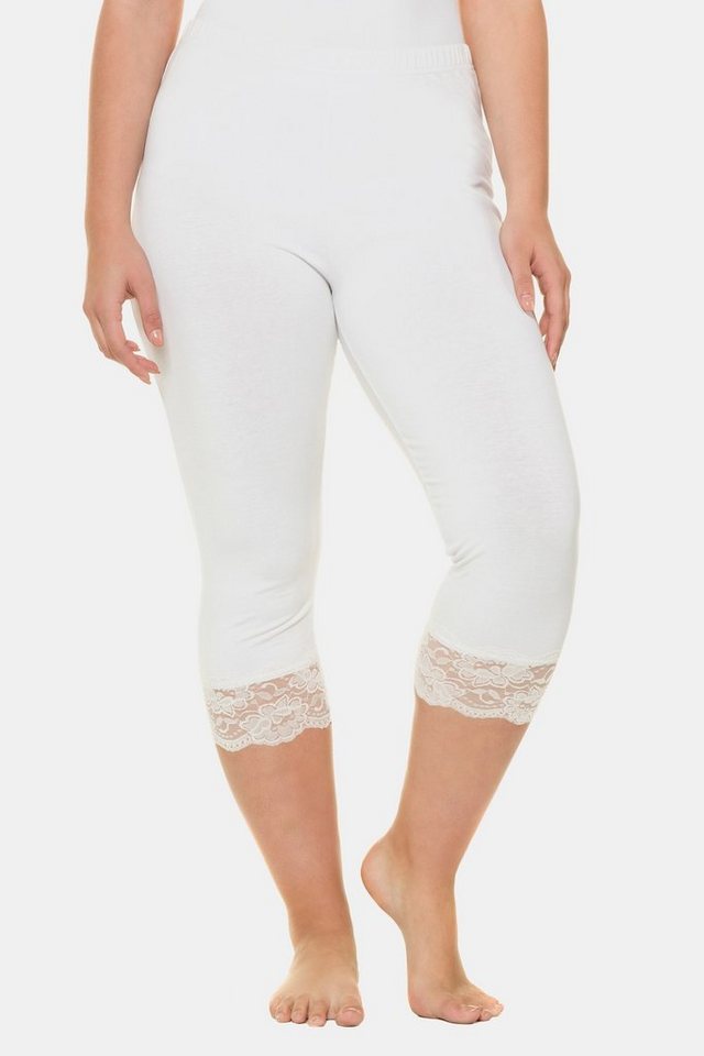 Ulla Popken Caprihose Capri elastischer Spitzensaum bis Gr. 66/68 günstig online kaufen