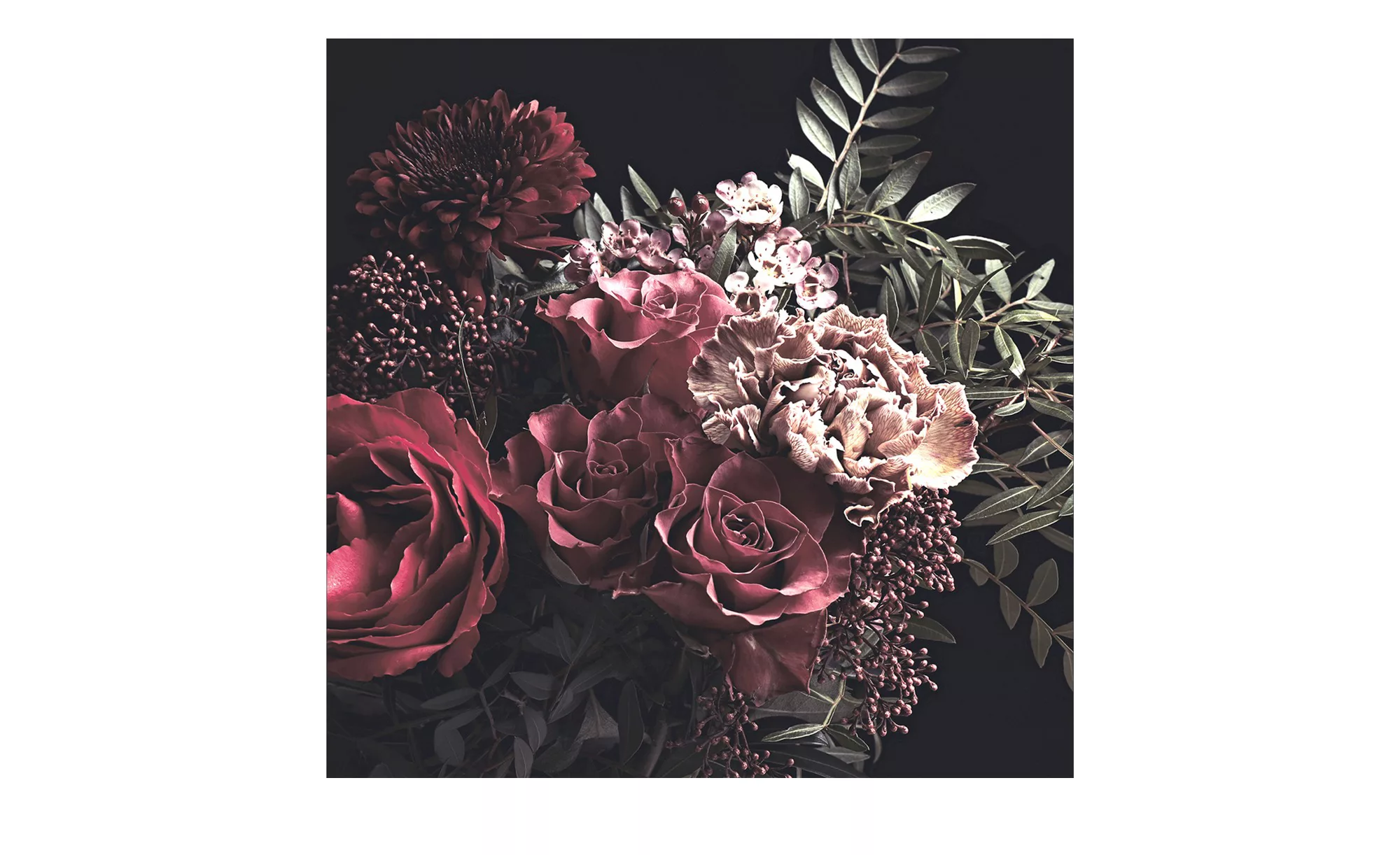 Glasbild 30x30 cm  Baroque Flowers VI - 30 cm - 30 cm - Sconto günstig online kaufen