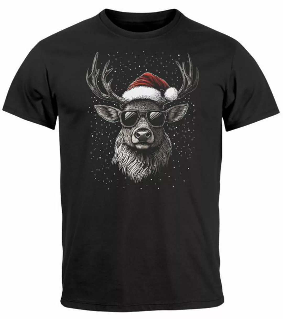 MoonWorks Print-Shirt Herren T-Shirt Weihnachten Rentier Hirsch Elch mit We günstig online kaufen