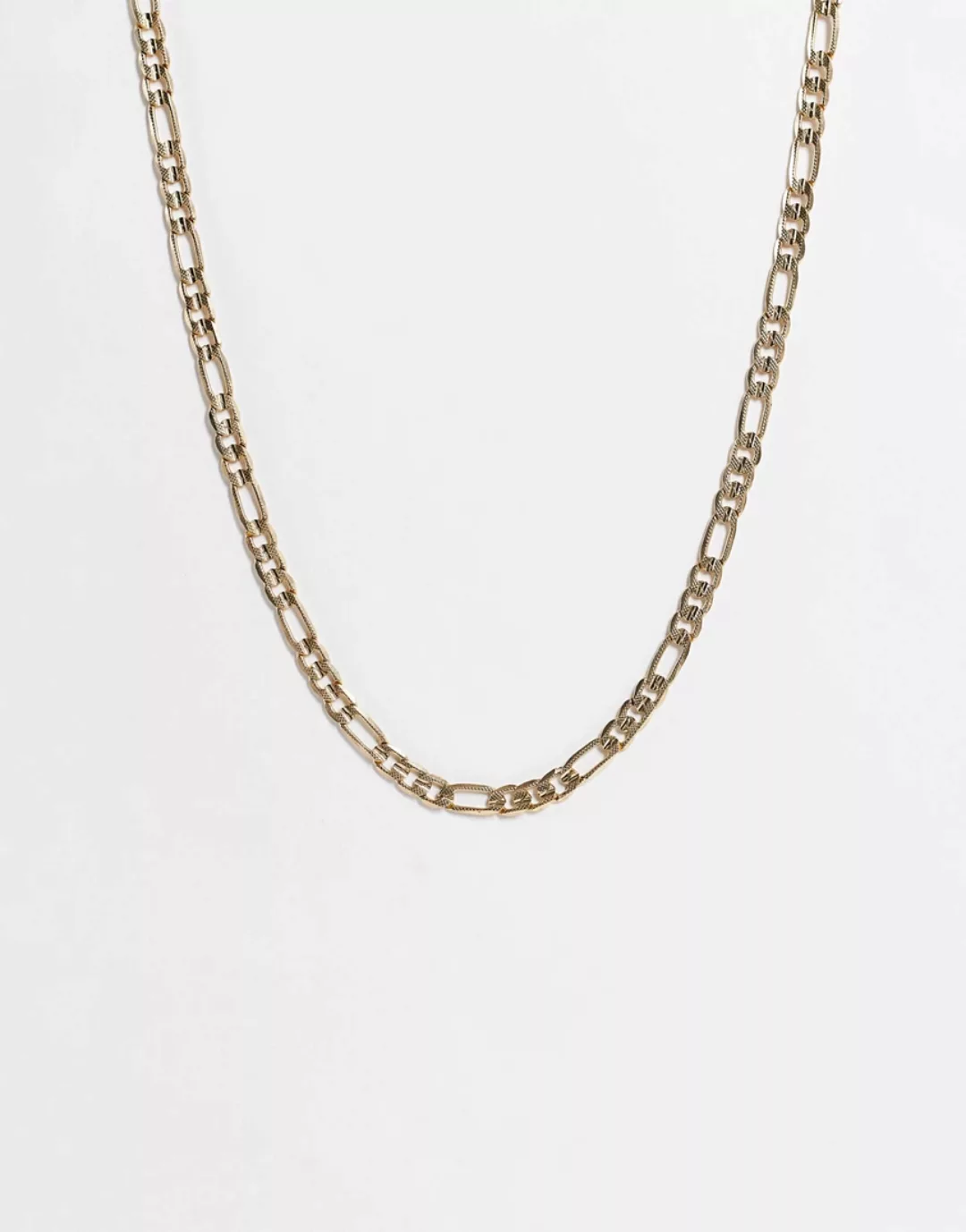 WFTW – Strukturierte, dicke Figaro-Halskette in Goldoptik-Goldfarben günstig online kaufen