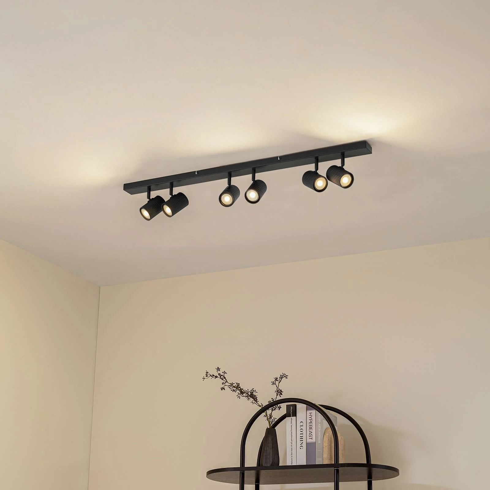 Lindby Deckenspots Kardis, dunkelgrau, 6-flg., Metall, GU10 günstig online kaufen