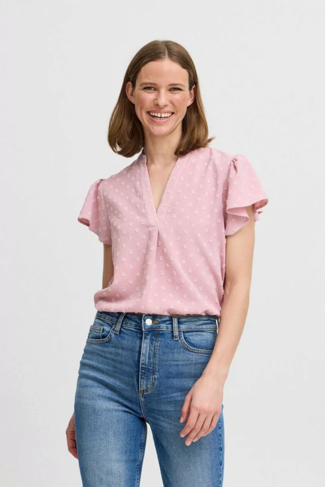 b.young Kurzarmbluse BYJELENA BLOUSE Moderne Bluse mit Flügelärmel günstig online kaufen