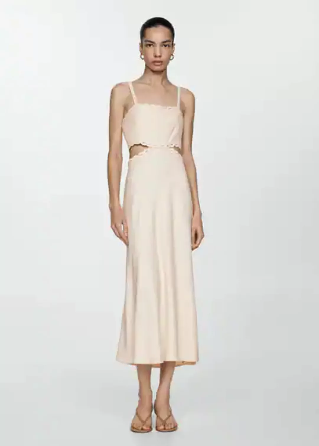 Cut-Out-Kleid mit Seidenspitze-Details günstig online kaufen