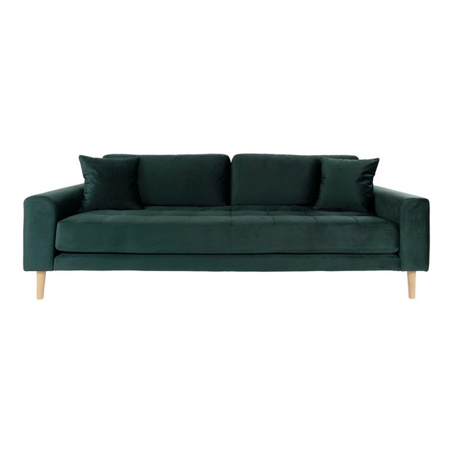 House Nordic 3-Sitzer Lido, in Grün, Velour - 210x76x93cm (BxHxT) günstig online kaufen