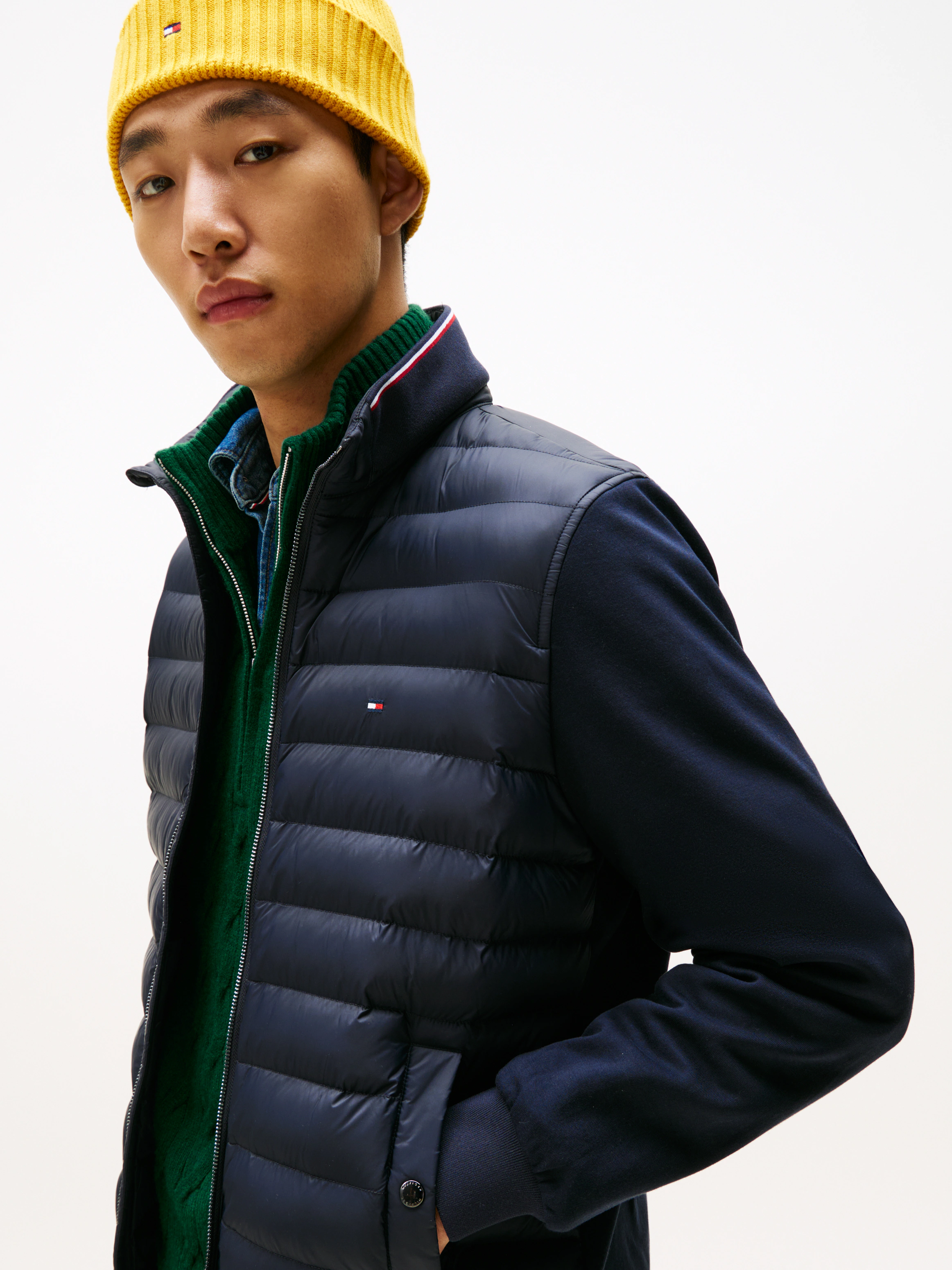 Tommy Hilfiger Steppjacke "MIX MEDIA mit Stehkragen", unifarben, casual, re günstig online kaufen