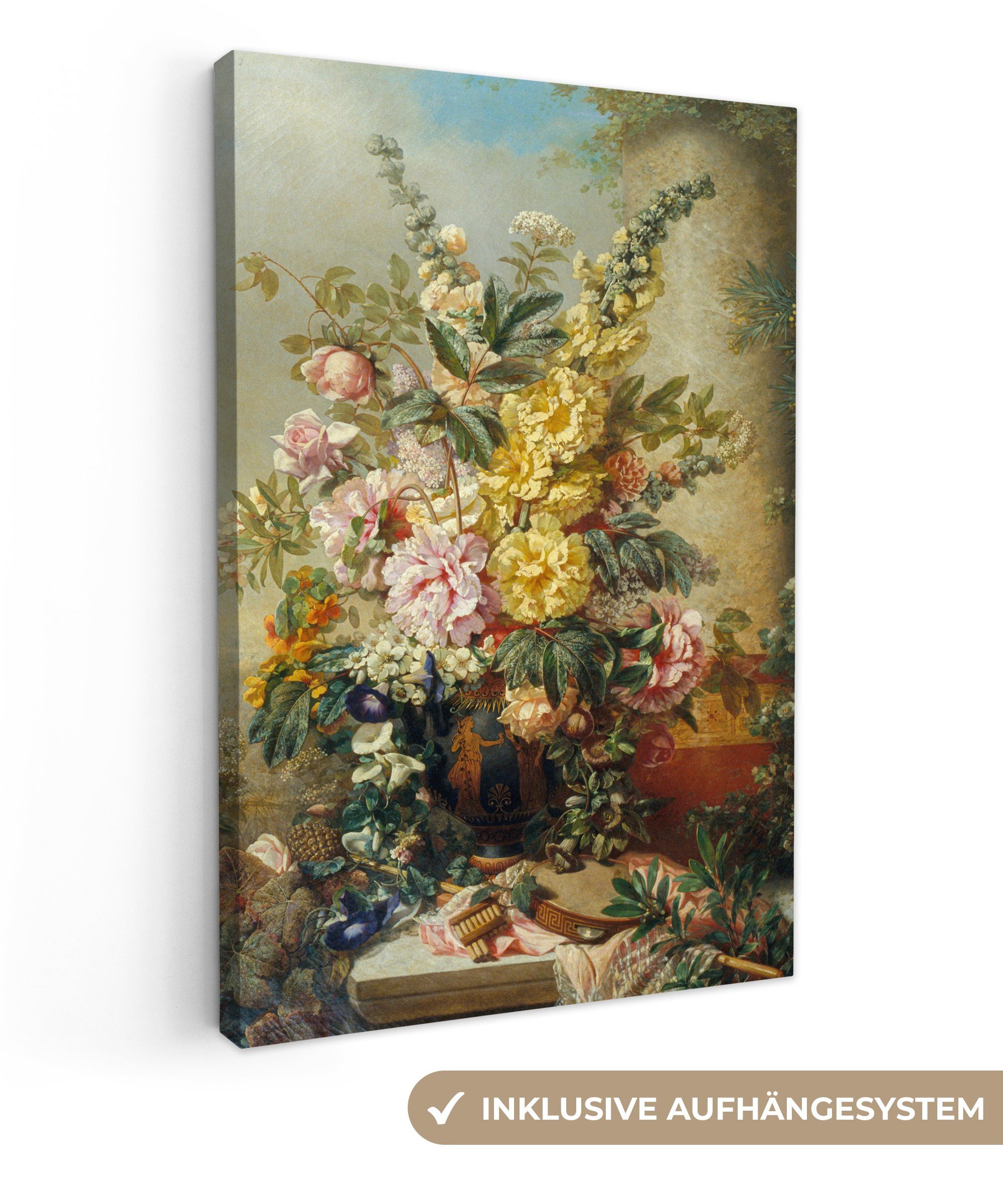 OneMillionCanvasses® Leinwandbild Große Vase mit Blumen günstig online kaufen