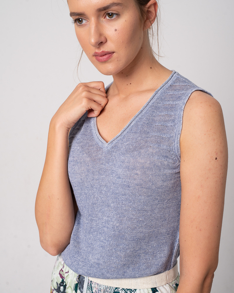 Stricktop Aus Edlem Bio-baumwoll- / Leinen-mix 'Cot-lin Top' günstig online kaufen