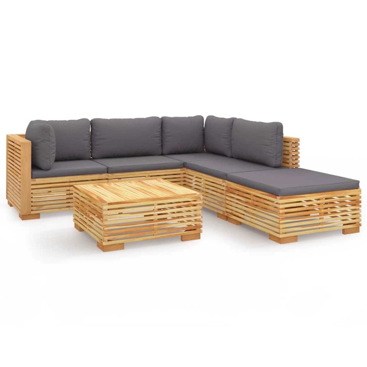 vidaXL 6-tlg Garten-Lounge-Set mit Kissen Massivholz Teak Modell 12 günstig online kaufen