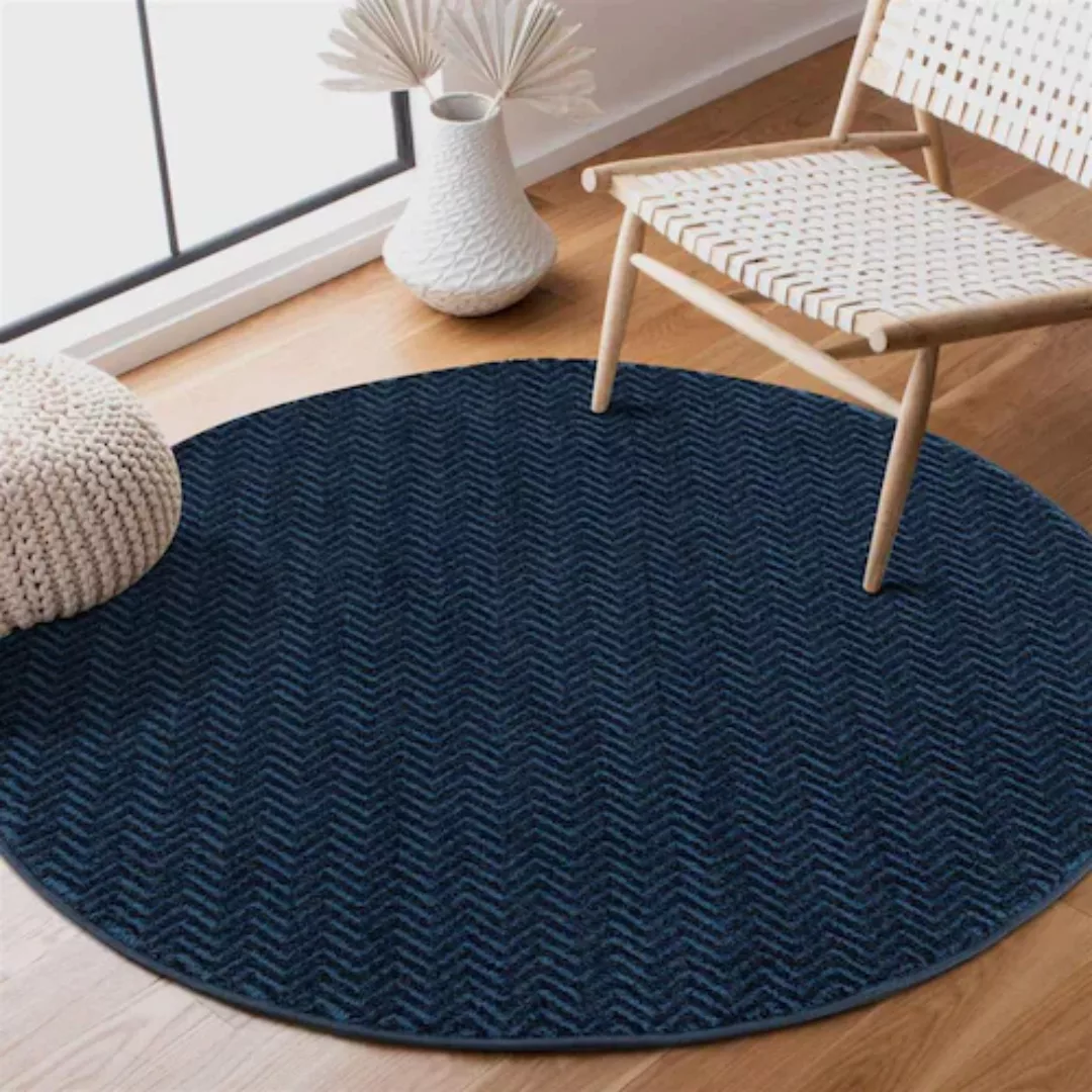 Carpet City Teppich »Friseé-Teppich FANCY900«, rund, 12 mm Höhe, Kurzflor, günstig online kaufen