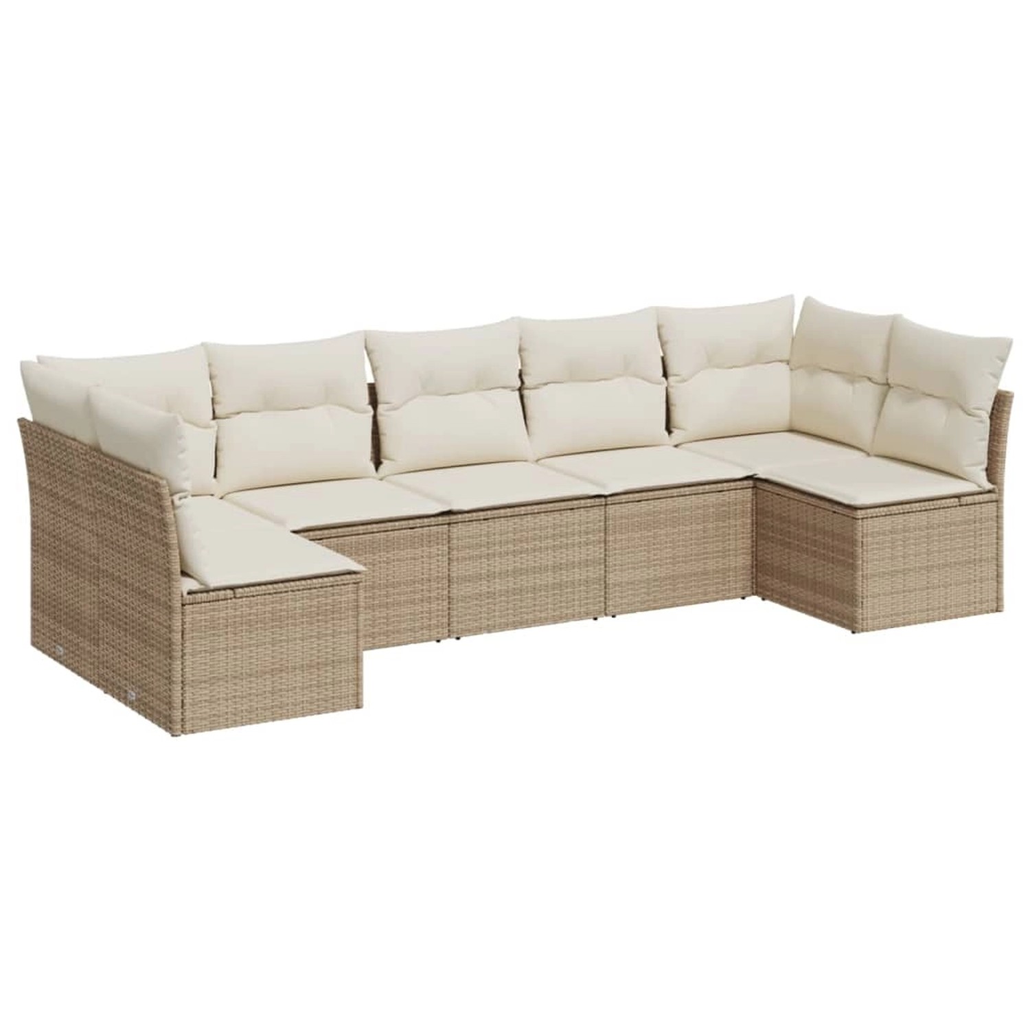 vidaXL 7-tlg Garten-Sofagarnitur mit Kissen Beige Poly Rattan Modell 75 günstig online kaufen