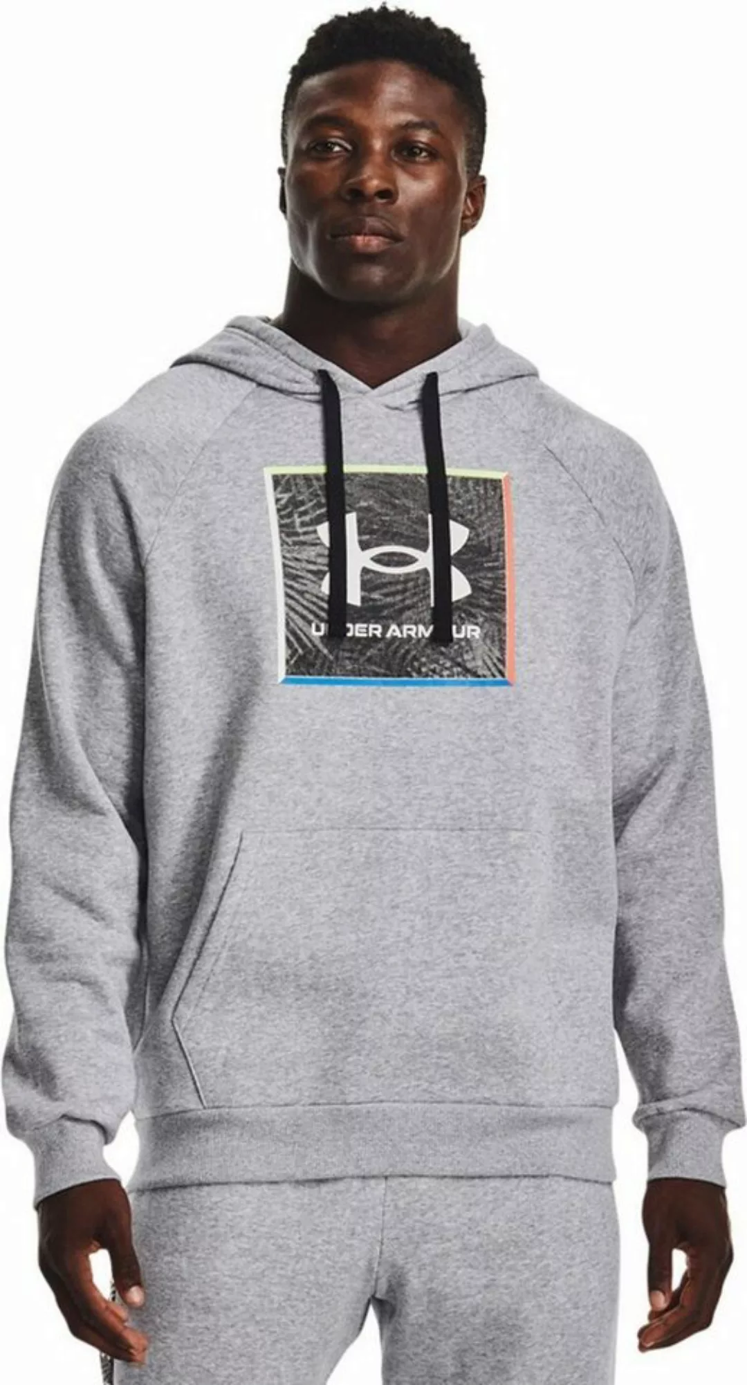 Under Armour® Hoodie UA RIVAL FLC GRAPHIC HOODIE 011 MOD GRAY LIGHT HEATHER günstig online kaufen