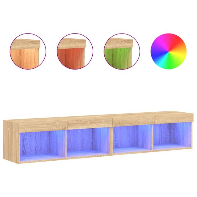 vidaXL TV-Schrank TV-Schränke mit LED-Leuchten 2 Stk Sonoma-Eiche 80x30x30 günstig online kaufen