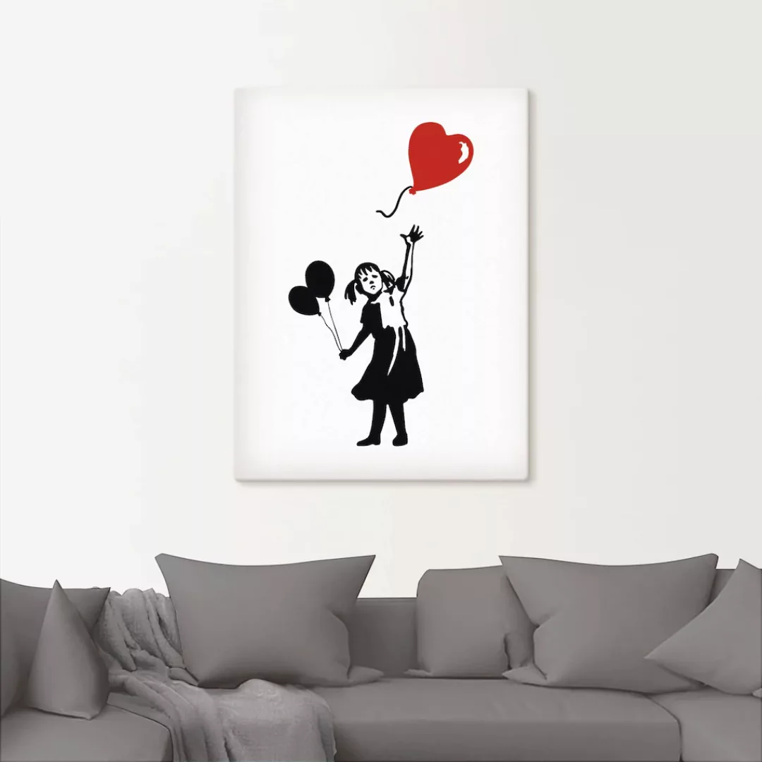 Artland Leinwandbild »Silhouette Mädchen Ballon Herz«, Bilder von Kindern, günstig online kaufen