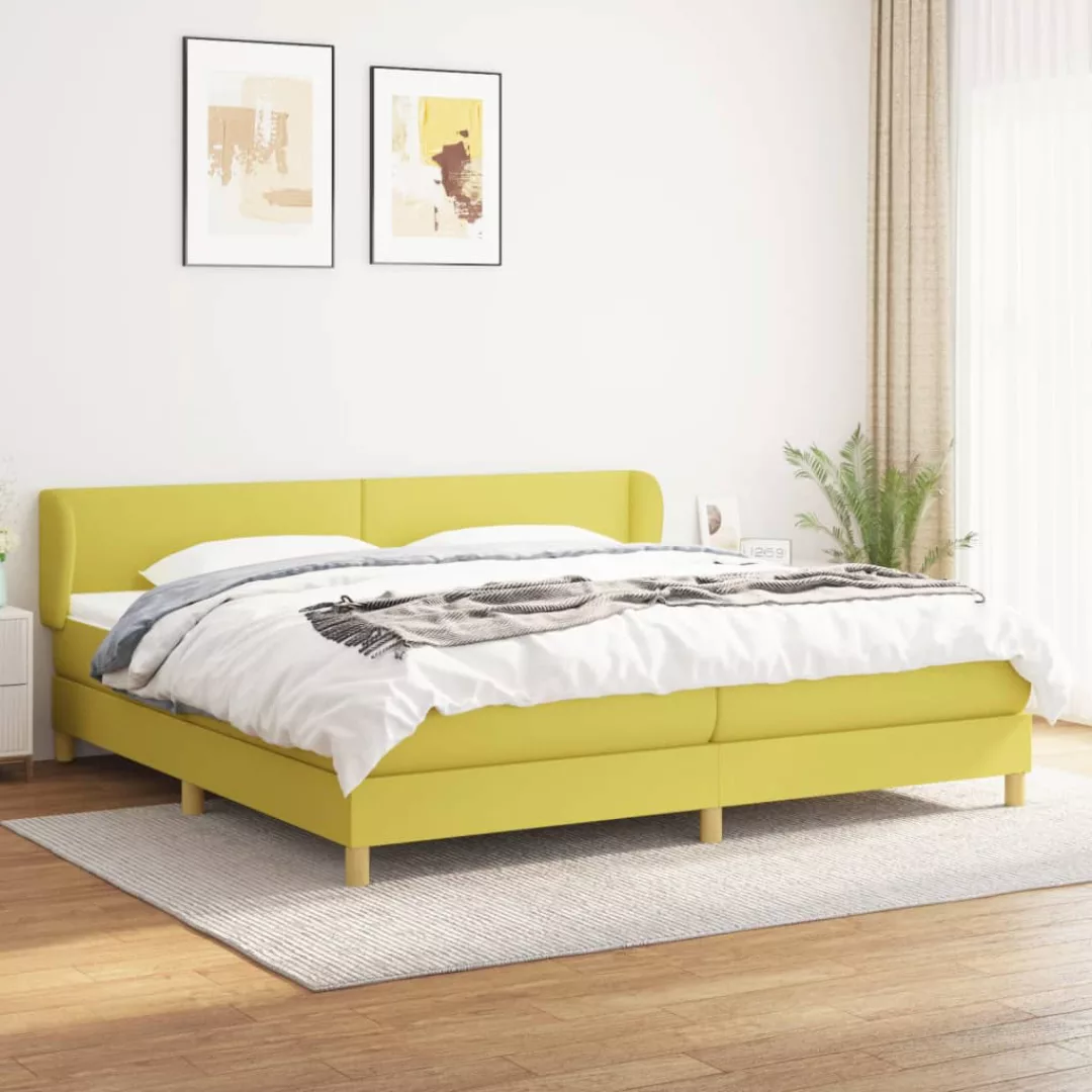 Vidaxl Boxspringbett Mit Matratze Grün 200x200 Cm Stoff günstig online kaufen