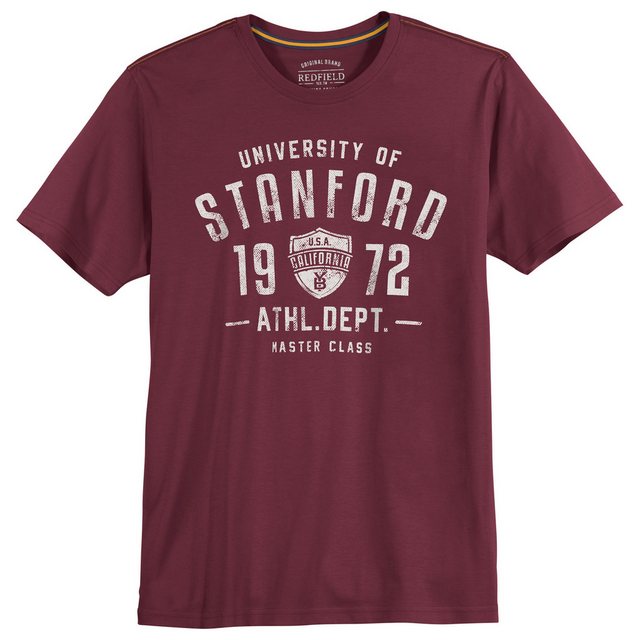 redfield Rundhalsshirt Große Größen Herren T-Shirt weinrot STANFORD Redfiel günstig online kaufen