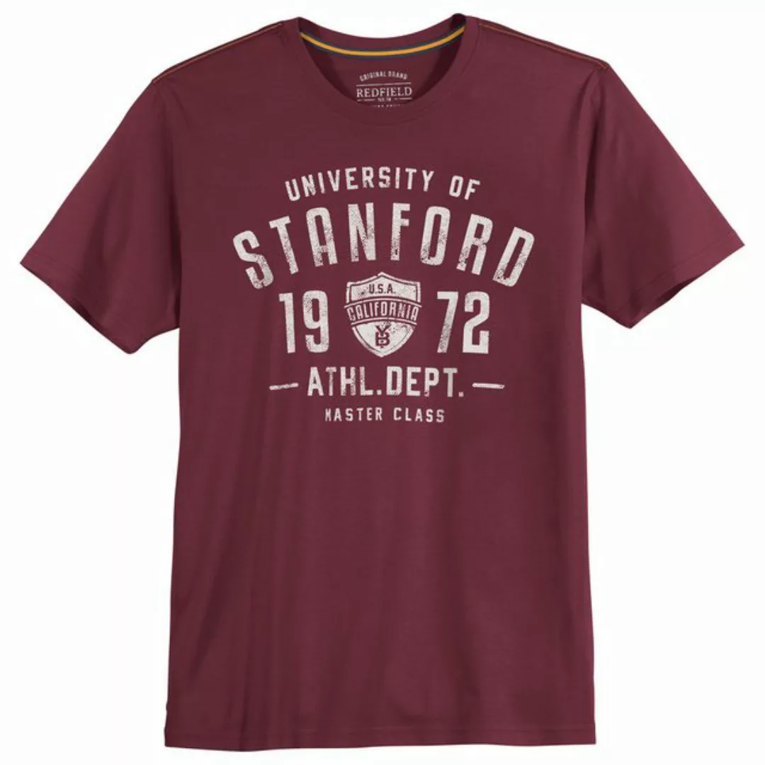 redfield Rundhalsshirt Große Größen Herren T-Shirt weinrot STANFORD Redfiel günstig online kaufen