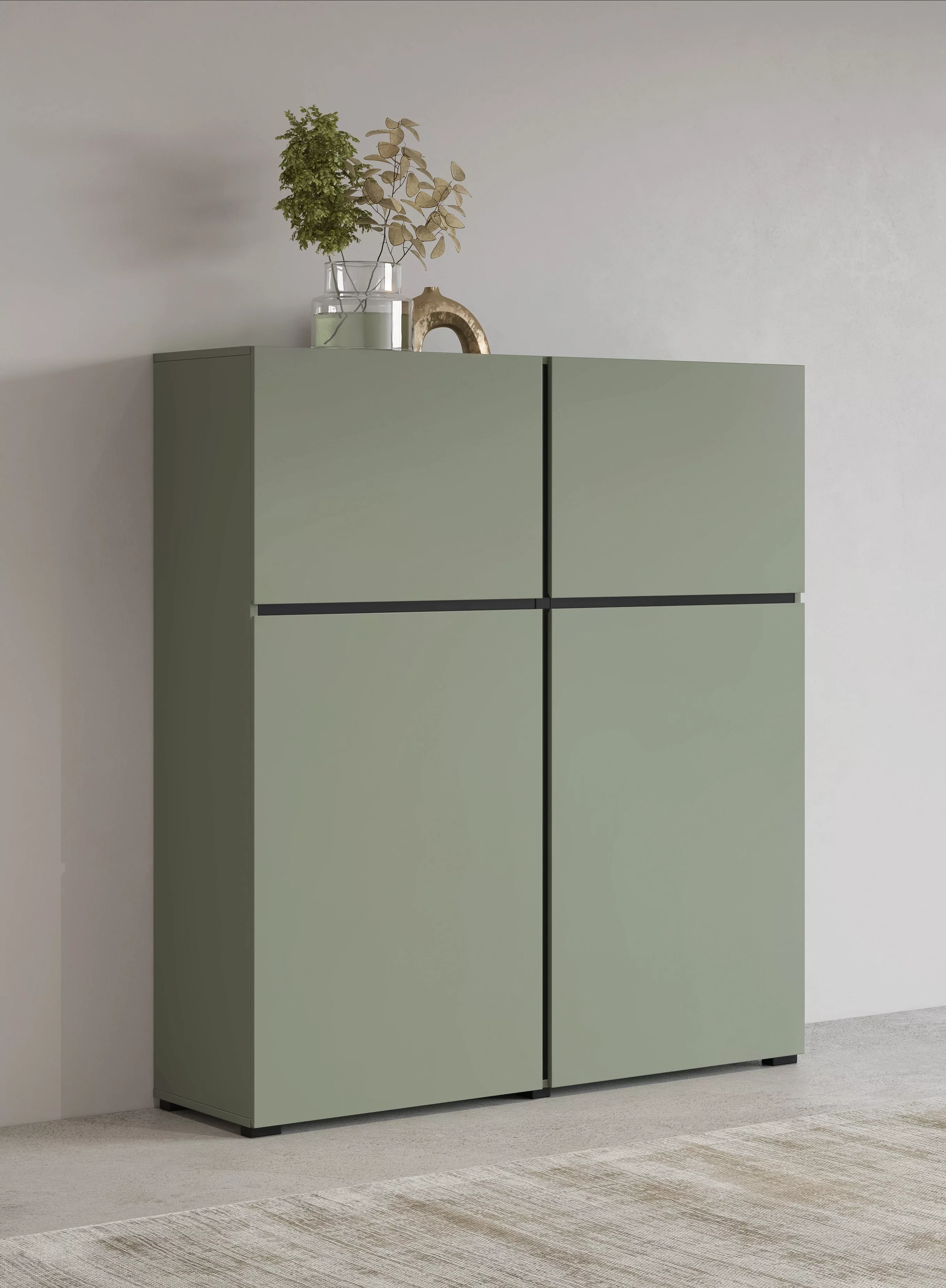 INOSIGN Highboard "Cross, moderne grifflose Hochkommode mit 4 Türen,Türkomm günstig online kaufen