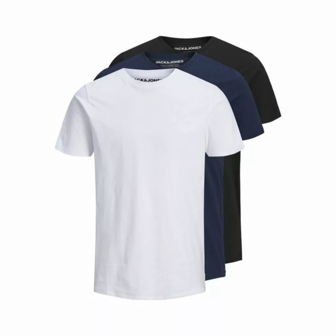 Jack & Jones Herren Rundhals T-Shirt JJEORGANIC BASIC 3er PACK - Slim Fit günstig online kaufen