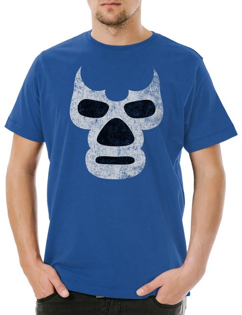 Urban Backwoods Print-Shirt Luchador Blue Demon Herren T-Shirt Französische günstig online kaufen