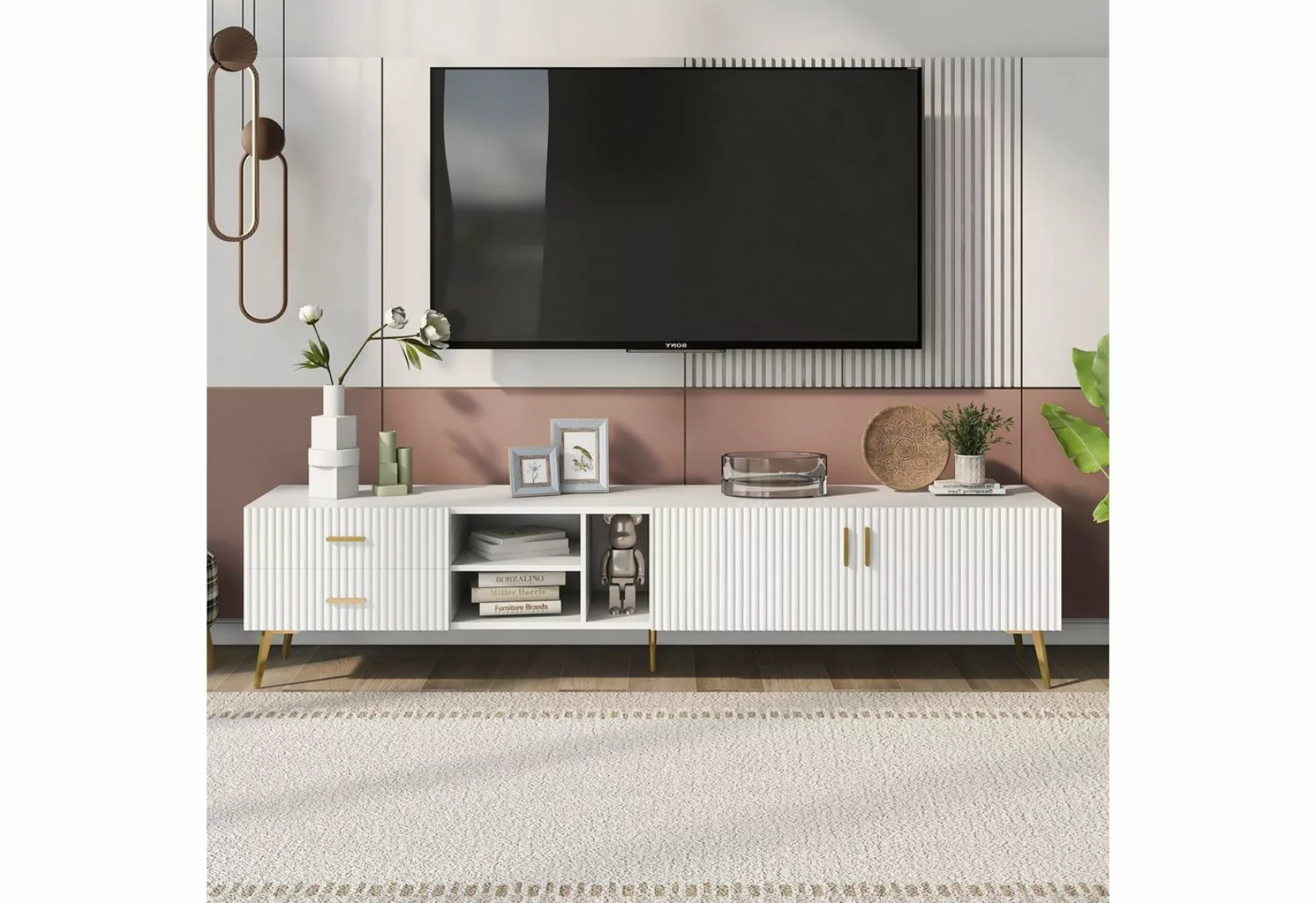 WISHDOR TV-Schrank TV-Ständer für 75-Zoll-Fernseher, Lowboards, TV-Boards ( günstig online kaufen