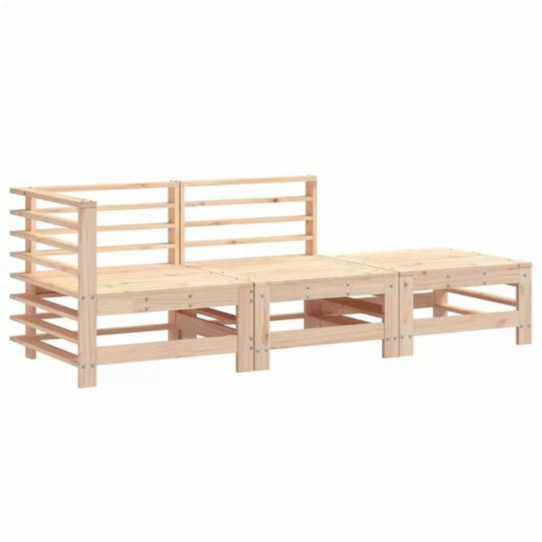 vidaXL Loungesofa 3-tlg. Garten-Lounge-Set Massivholz Kiefer, 1 Teile günstig online kaufen