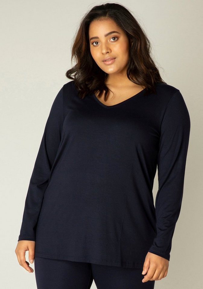 Base Level Curvy Langarmshirt Alize Weiche leicht glänzende Qualität günstig online kaufen