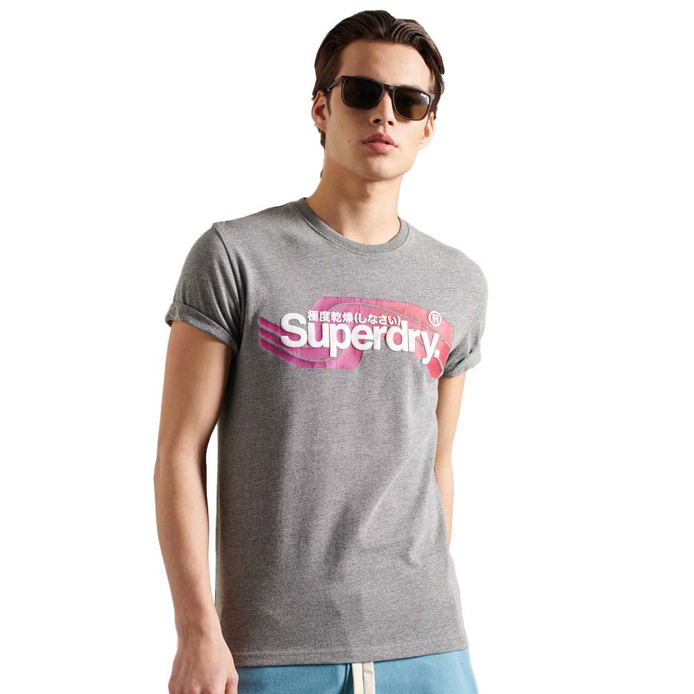 Superdry Core Logo Cali 220 Kurzärmeliges T-shirt M Grey Slub günstig online kaufen