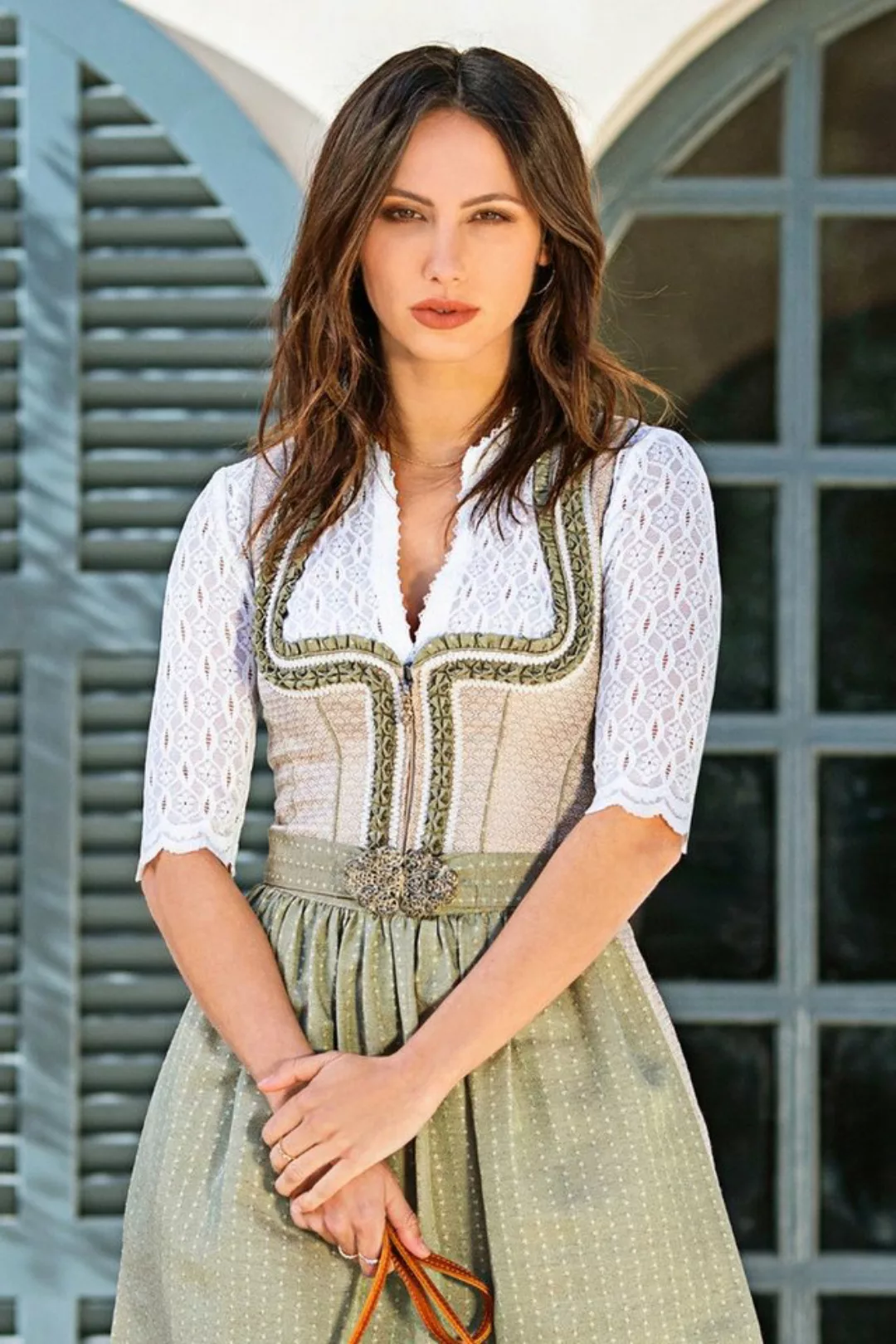 MarJo Dirndl Midi Dirndl 2tlg. - LENI - champagner/salbei günstig online kaufen